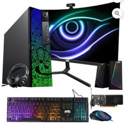 TechMagnet M83 Cobra Edition Desktop – Core i7 | 16GB DDR4 Ram | 512GB SSD | New 24 inch Curved Monitor | Win 10 Pro – Computer Tower for PC Gamers 