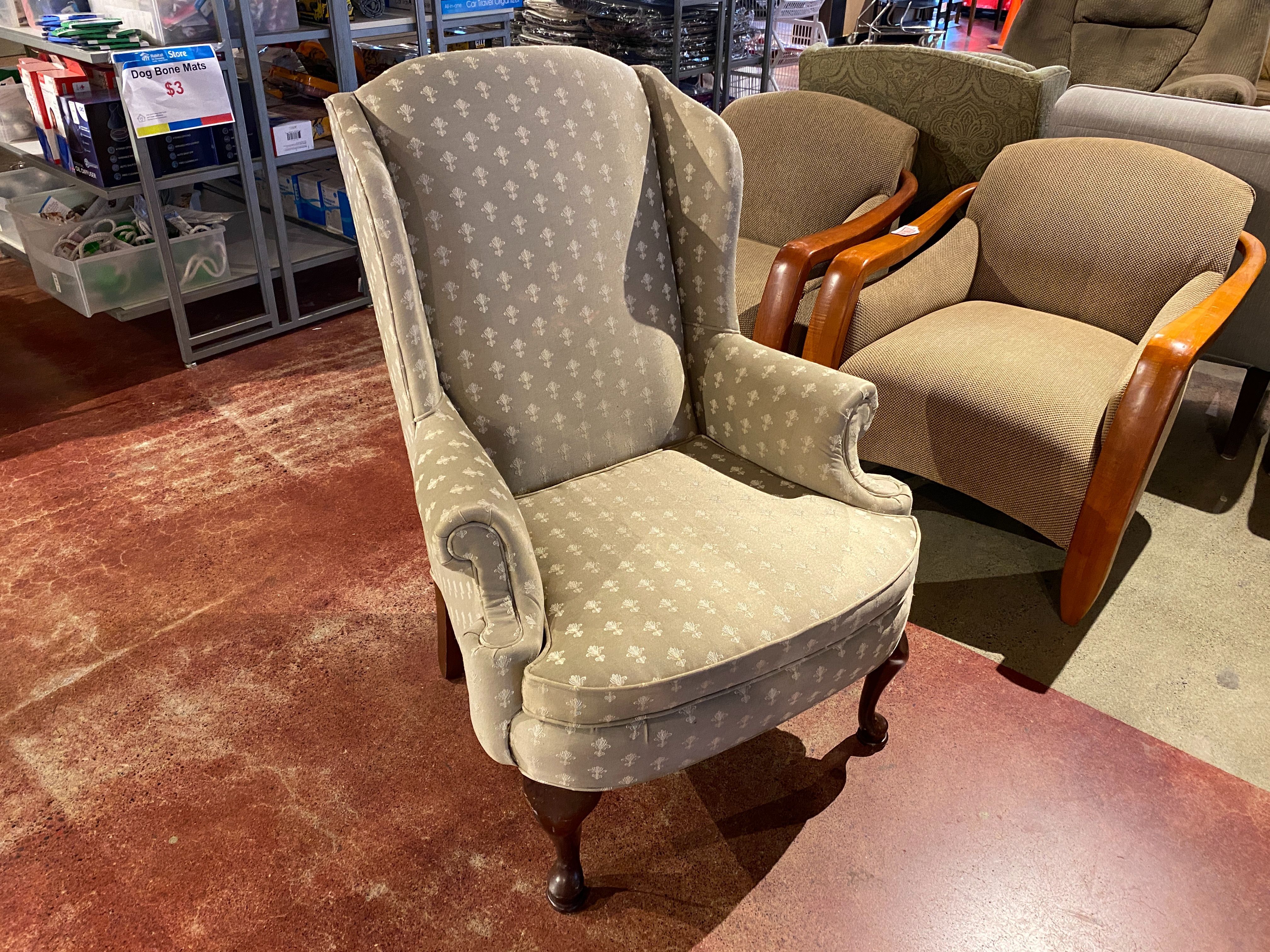 BROYHILL Silver Wingback Armchair