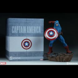 AVENGERS ASSEMBLE 15"  STATUE CAPTAIN AMERICA  Sideshow Collectibles RARE UN/AP