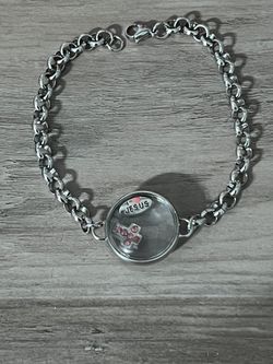 Stainless Steel Christian Jesus @ Cross Crystal Bracelet