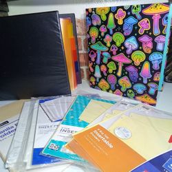 Office School Supply Bundle 3-Ring Binders Dividers Sheet Protectors Folders Lot