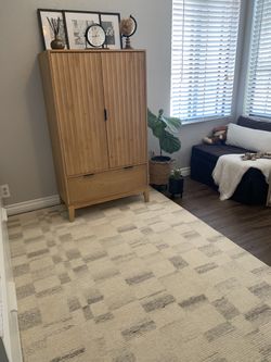 5'x7' Irregular Checkerboard Tufted Rug Cream - Threshold