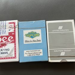 VTG Lot Of Tropicana, Hilton Casino & United Airlines Playing Cards. (1 Deck used the Hilton only)