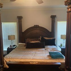 Used King Ashley Bed  With Night Stand