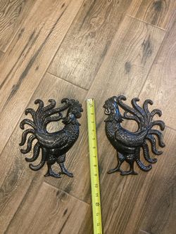 Cast Iron Decorative Hanging Roosters.