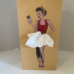 Pinup Girl Retro Style Tissue Holder Rockabilly 