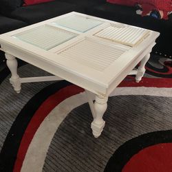 White Wood Coffee Table That Needs Some Love 