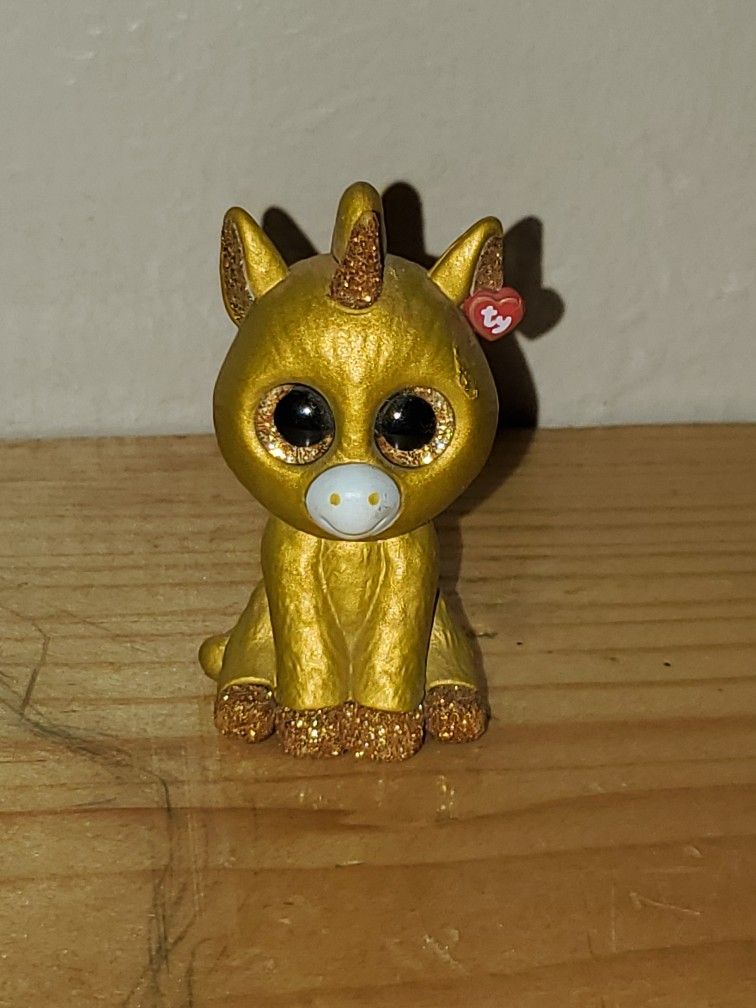 2018 TY Mini Boo Golden Unicorn Figurine! Excellent Condition!