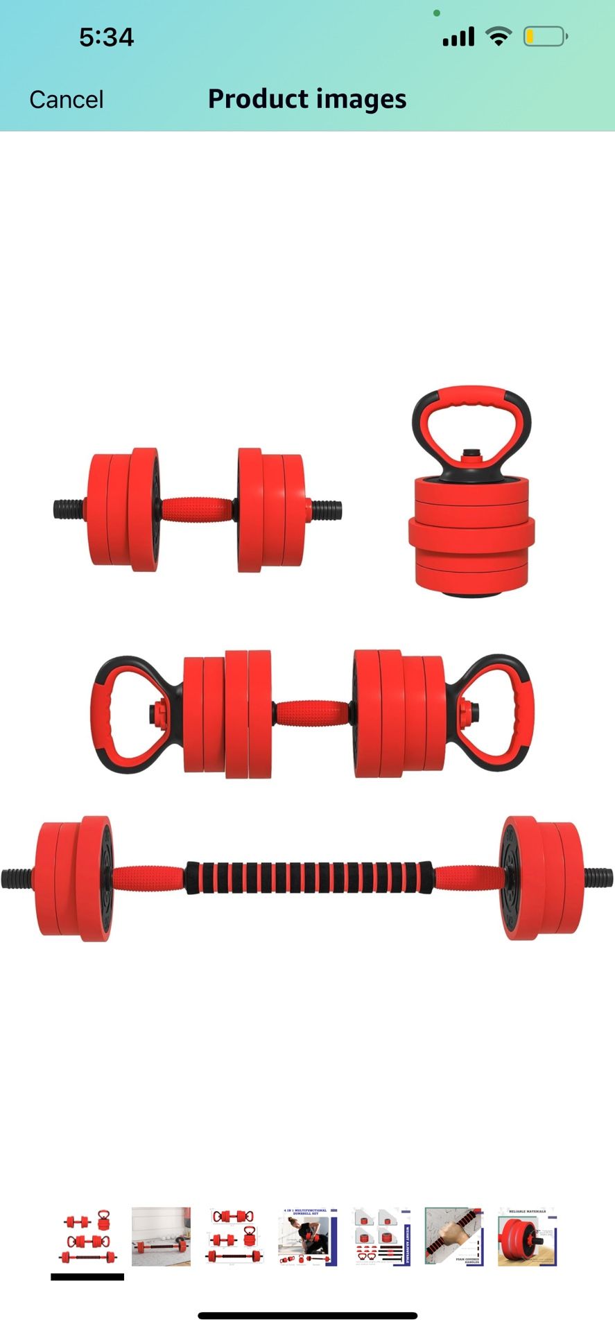 New in box Adjustable Dumbbell Sets, 4 in 1 Weights Dumbbells Set Used as Barbell, 66lbs Kettlebells, Push up Stand, Free Weight Set for Men and Women