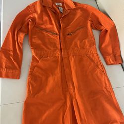 Vintage Walls Master Made Long Sleeve Orange Solid Coveralls Jumpsuit 38 Reg