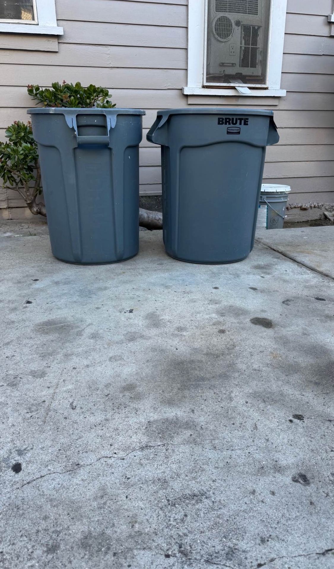 Boardwalk 32 Gallons Gray Plastic Commercial Touchless Outdoor Kitchen Trash Can