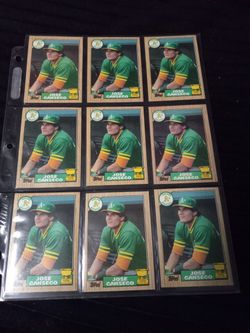 9 Jose Canseco Rookie Baseball Cards 