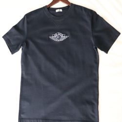 Christian Dior X Air Jordan 1 Tee Navy Blue Large T-Shirt Low High Genuine Wings