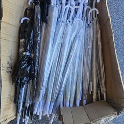 50 Clear 7 Black Umbrellas 