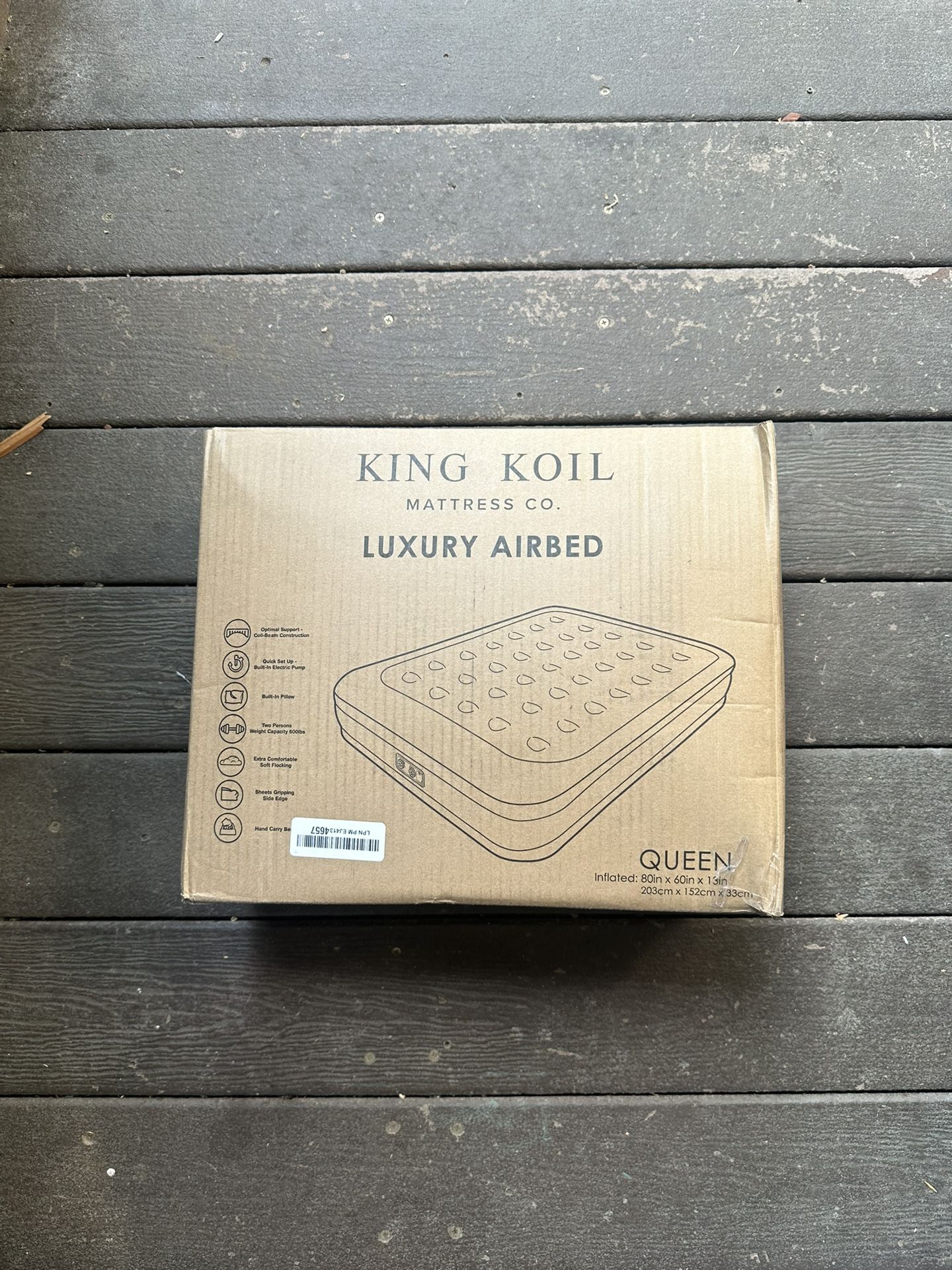 King Koil Luxury Queen Size Air Mattress with Built-in High-Speed Pump Best for Home, Camping, Guests, 13" Queen Size Luxury Double Airbed Adjustable