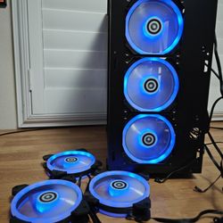 Cyberpower Case With Six 120mm Fans For Gaming PC Desktop Computer ATX AMD Nvidia Corsair 