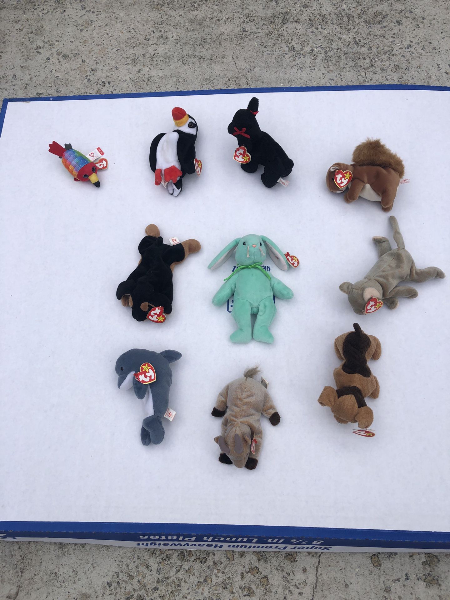 Lot of Ten ty Beanie Babies with Tags - Compare @$50+
