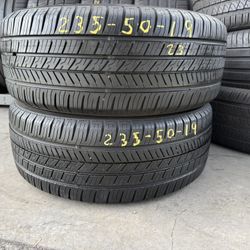 19” tires yokohama 235/50/19 semi new with free installation $130 both