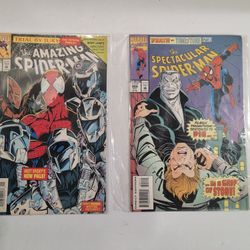 Lot of 2 1993 Spectacular Spiderman #205 & Amazing Spiderman #385 Marvel Comics