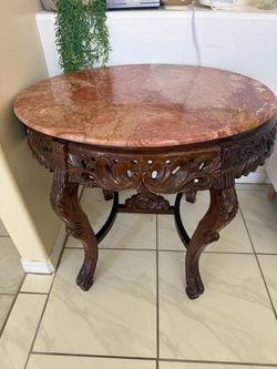 Marble top accent table
