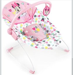 ✨ Disney Minnie Mouse Infant Rocker / Bouncer Chair 🎀 Interactive Toy Bar • Like New