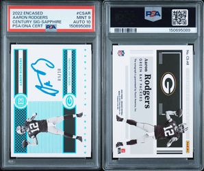 2022 PANINI ENCASED CENTURY SIGNATURES #CS-AR AARON RODGERS /10 SAPPHIRE