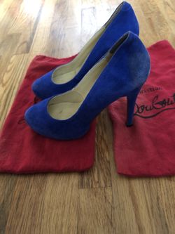 Christian Louboutin Saphire Blue Mary Jane Pumps size 38