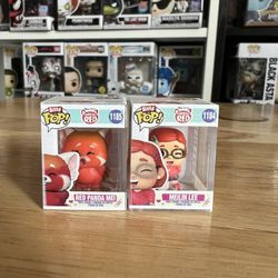 2 Meilin Lee BITTY Funko Pops ULTRA RARE CHASE Human & Red Panda Turning Red Mei