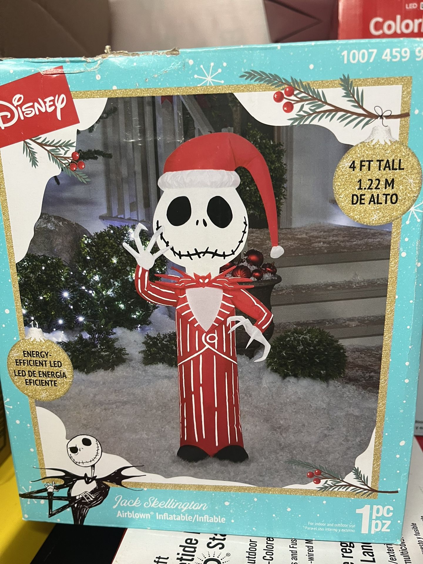 Brand new Disney 4 ft Jack Skellington Red-White Suit Holiday Inflatable Indoor Outdoor