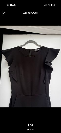 Black Wide Leg Jumpsuit With Ruffle Sleeves