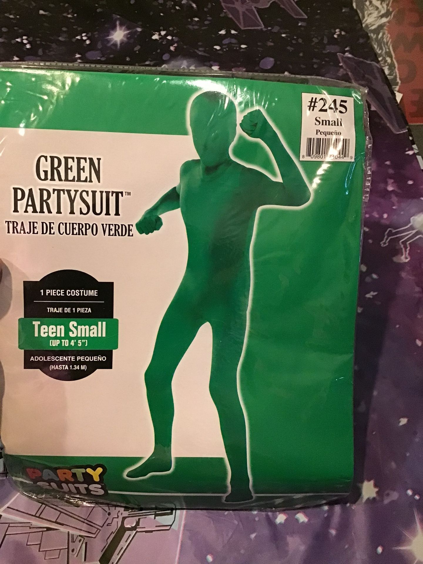 Green Party Suit 1 Piece Costume Teen Small Up To 4’5