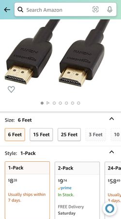 High Speed HDMI Cable 6 Feet