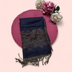 New | Navy Blue Pashmina Shawl