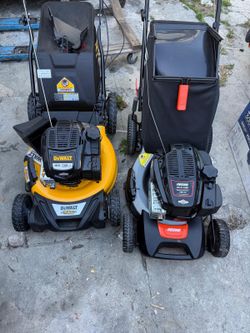 Assorted lawnmowers costumer return to Home Depot as is