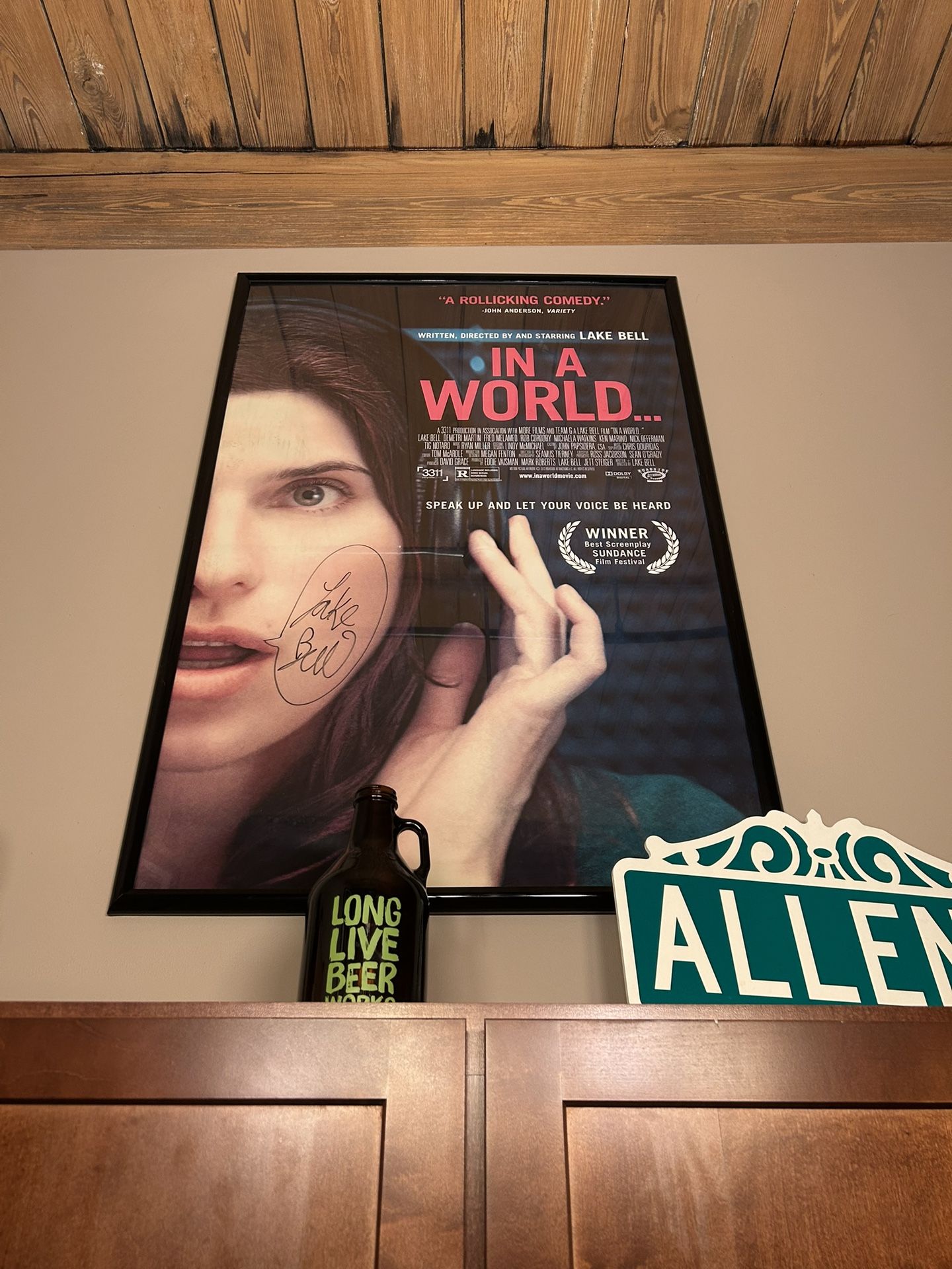 In A World Movie Poster Lake Bell Signed Autographed Framed