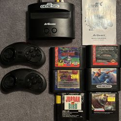 Sega Genesis AT Games Bundle w/ Original Genesis games. Bugs Bunny, Jordan/Bird