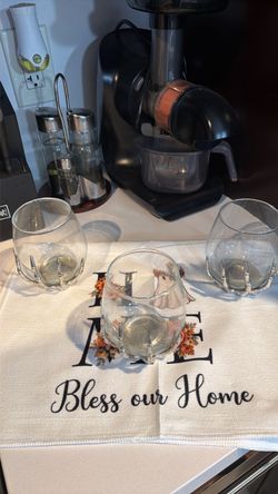 Stemless Wine Glasses with Claw Base Set of 3