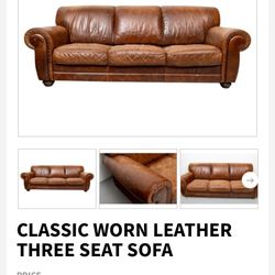 Luxurious Leather Sofa - Excellent Shape, Hardly Used