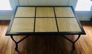 Tile Top Coffee Table With Metal Frame