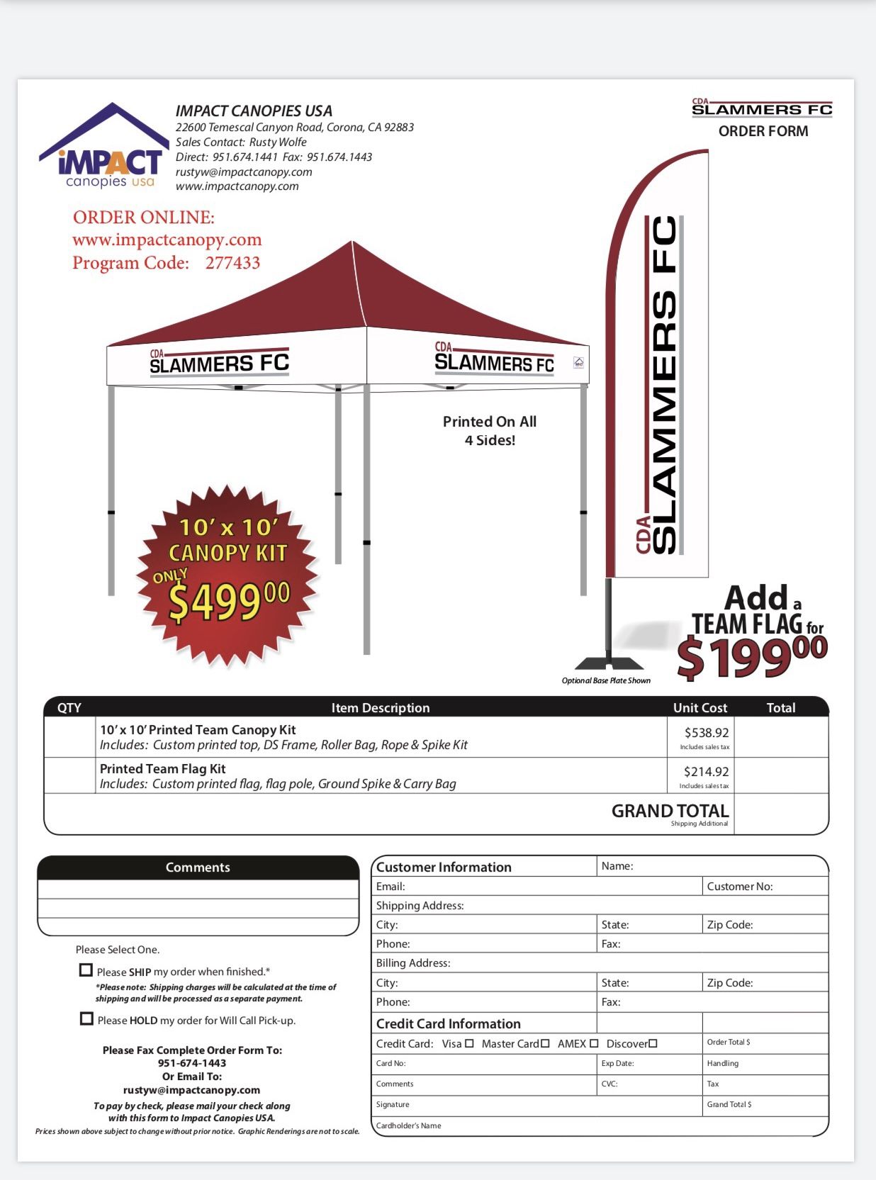 Slammers FC Canopy