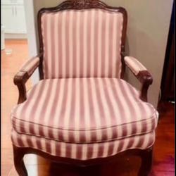 •MOVING SALE• Upholstered French Leg Armchair and Ottoman