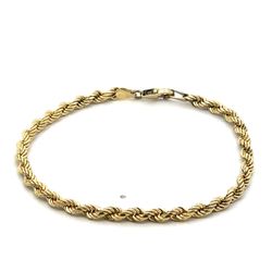 14k Yellow Gold 8” Inch Rope Chain Bracelet GP3107344