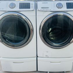 Samsung 4.5 cu. ft. Smart High-Efficiency Front Load Washer 7.5 cu Electric Dryer Set