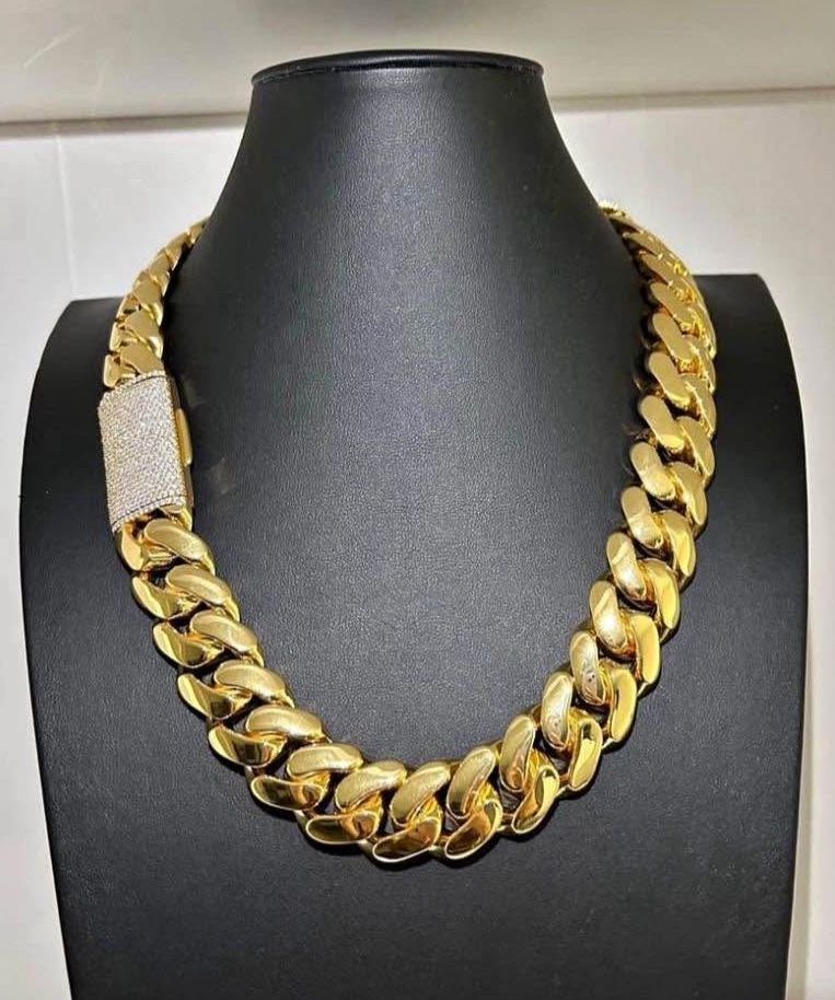 14k & 18k Miami Cuban Link Gold Plated 20mm Heavy Chain