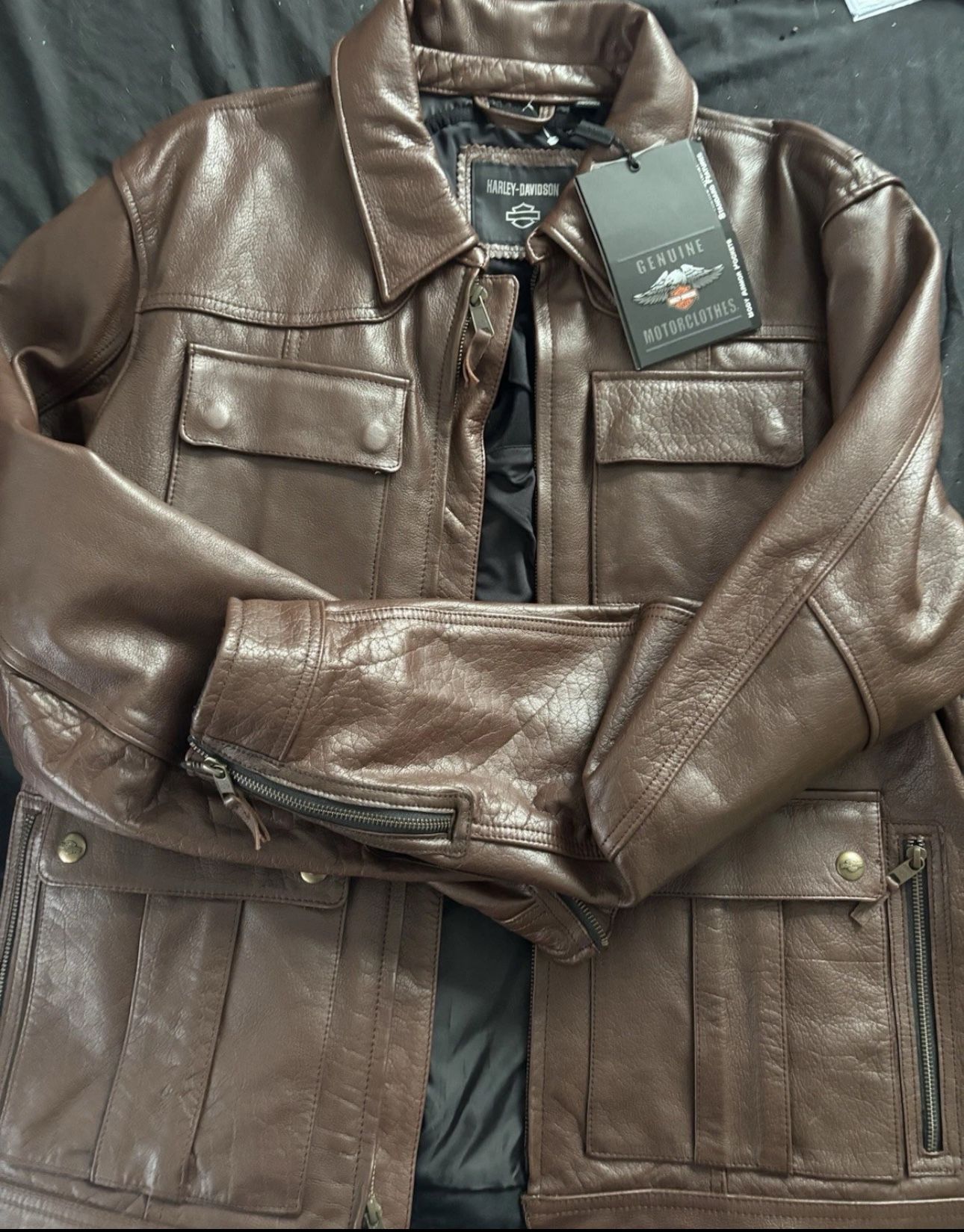 Harley-Davidson Men's Brown Leather Jacket XL Brand New With Tags NWT