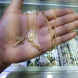 14k Gold Rosario Solid 25.2 24 Inch Long