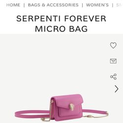 BULGARI Calfskin Serpenti Forever Micro Bag Pink
