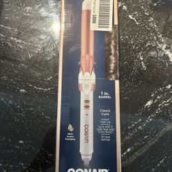 Conair Double Ceramic 1 in Curling Iron White Rose Gold Adjustable Heat Settings