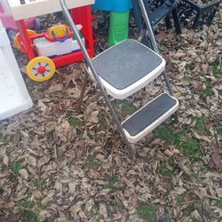 Coso Metal Step Stool With 2 Steps That Folds Up 