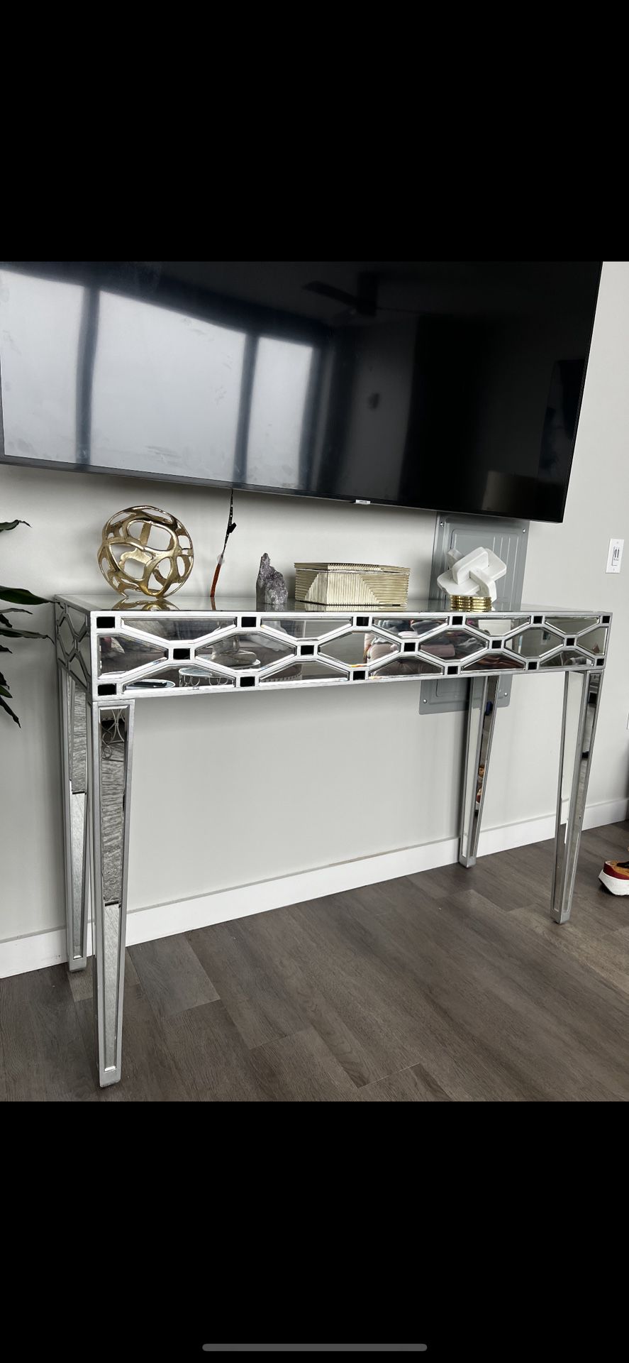 Glass console table